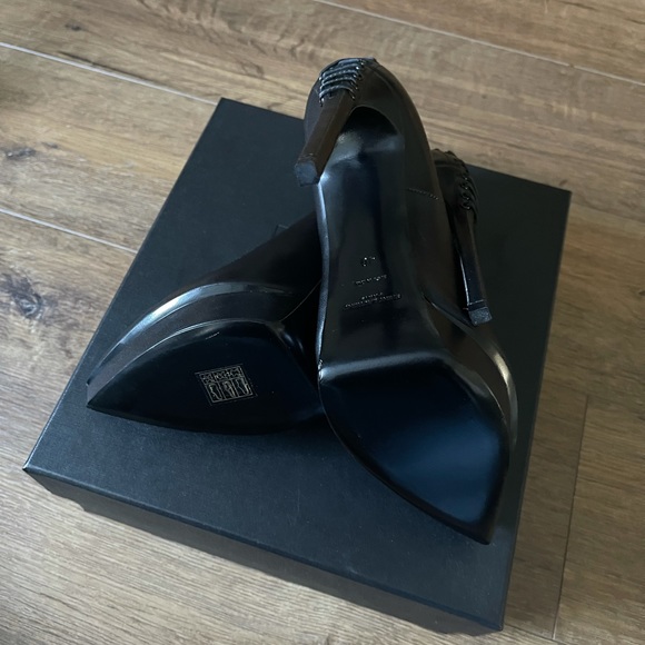 SAINT LAURENT-AUTHENTIC (NWT) Black Leather Heels - Picture 9 of 15